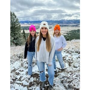 #856 🔥 FLASH SALE Fuchsia Unisex Classic Oversized Logo Cc Beanie